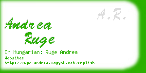 andrea ruge business card
